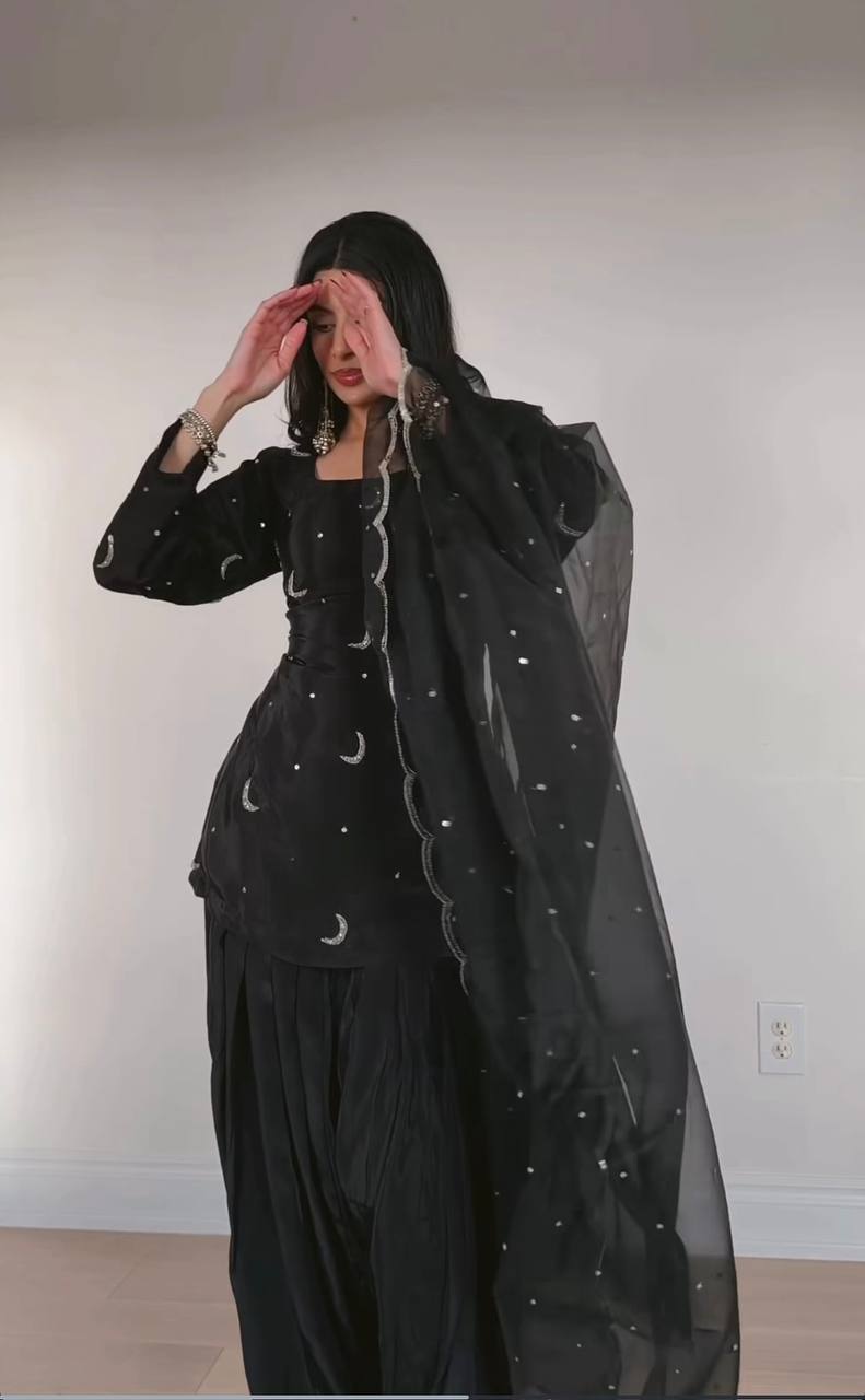 Urban Midnight Crescent Embroidered Suit